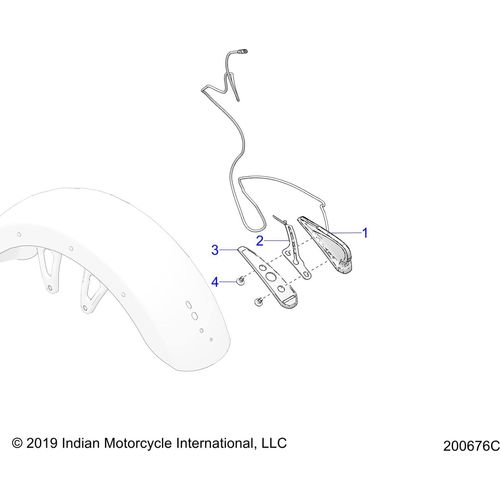 Assembly Non-Lit Fin-Headdress Chr by Polaris 2414646-156 Headdress