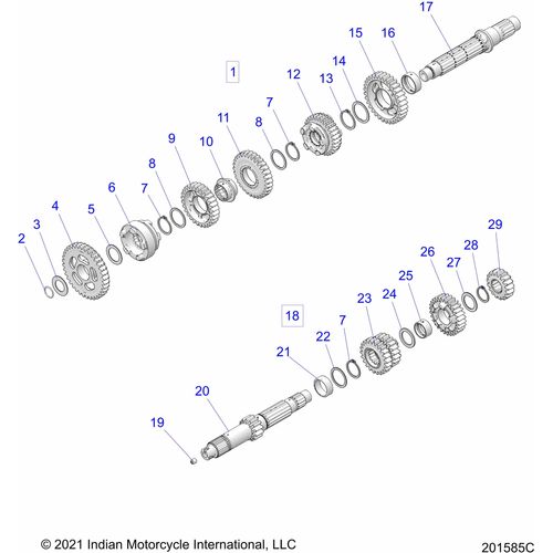 Assembly Output Shaft by Polaris 1333634 Output Shaft