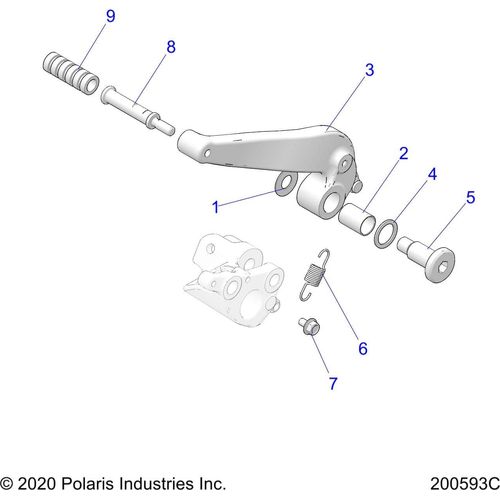 Assembly Pedal Brake N Black by Polaris 1020033-658 Brake Pedal