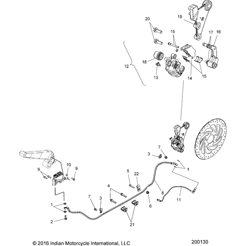 Assembly Rear Caliper/Bracket by Polaris 1913032-468 Brake Caliper