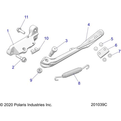 Off Road Express OEM Hardware Asm. Sidestand Low Black by Polaris 1022957-658