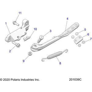 Off Road Express OEM Hardware Asm. Sidestand Low Black by Polaris 1022957-658