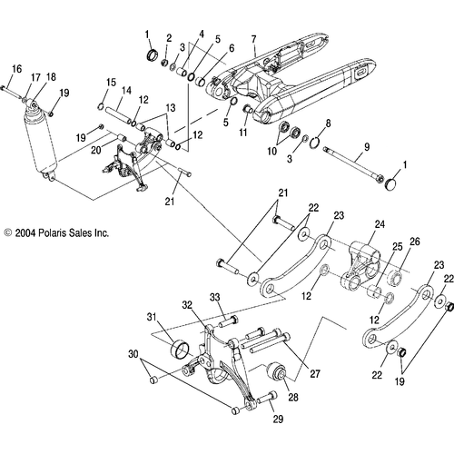 Assembly, Swing Arm W/Bearings, Chrome by Polaris 1014408-156 Swingarm