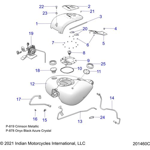 Asm-Tank Fuel Crmsmet by Polaris 1025508-819 Fuel Tank