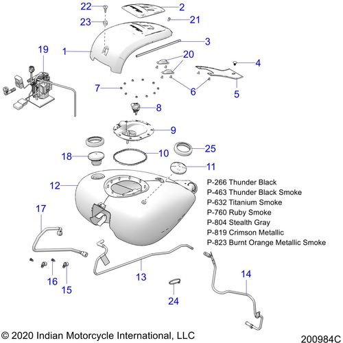 Asm-Tank Fuel FBlack by Polaris 1025508-463 Fuel Tank