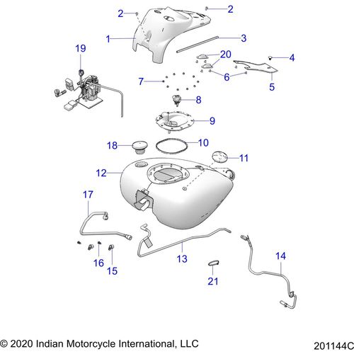 Asm-Tank Fuel FBlack/Slvhdrss by Polaris 1025508-1422 Fuel Tank