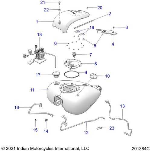 Asm-Tank Fuel OnyxBlack by Polaris 1025508-800 Fuel Tank