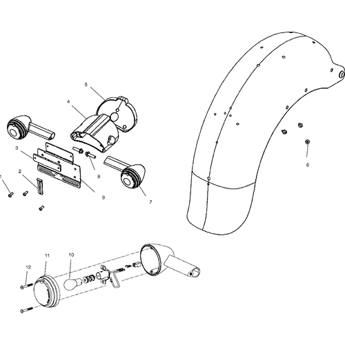 Assembly, Turn Signal, Rear, Left by Polaris 2410218 Turn Signal