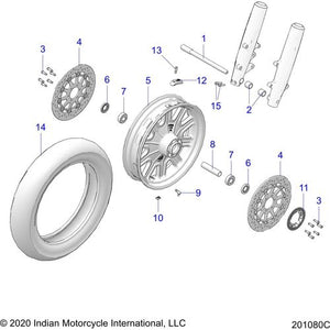 Asm-Wheel Front 17X3.5 Black M by Polaris 1523629-440 Wheel