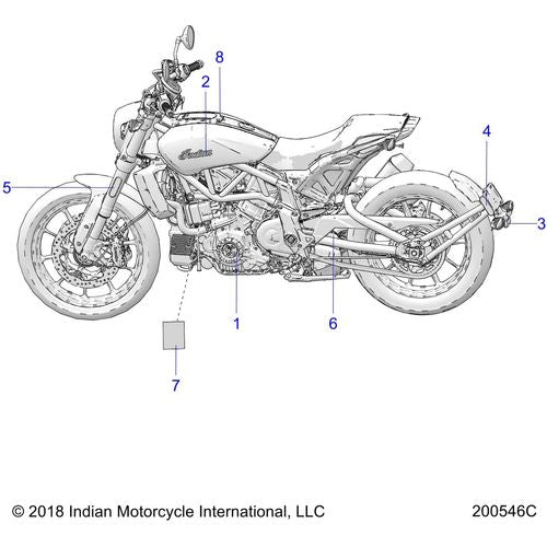 Badges And Decals - 2019 Indian Ftr 1200 Rally Le Schematic-25695 OEM Schematic