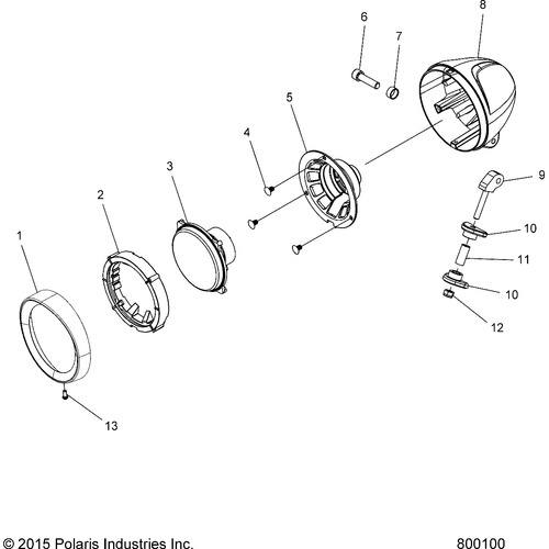 Bezel, Headlight, Jtblk by Polaris 5139958-626 Headlight Bezel