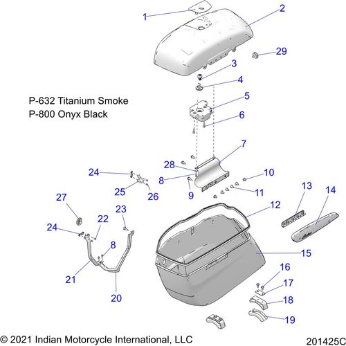 Bezel-Lock Saddlebag LH Chr by Polaris 5455021-156 Saddlebag Repair