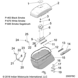 Bezel-Lock Saddlebag LH Smksgbh by Polaris 5455021-685 Saddlebag Repair