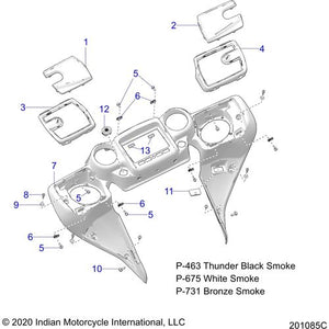 Bezel-Speaker LH Pearl White Smoke by Polaris 5453353-675 Speaker Grill