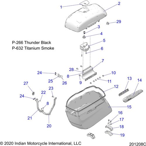 Bin-Saddlebag Flat LH Thunder Black by Polaris 5456381-266 Saddlebag