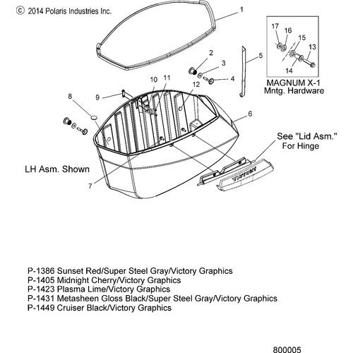 Bin, Saddlebag, LH by Polaris 5438372-1423 Saddlebag