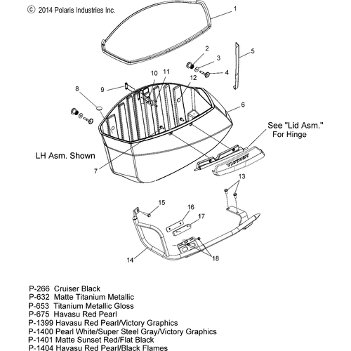 Bin, Saddlebag, LH by Polaris 5438372-653 Saddlebag