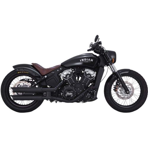 Parts Unlimited Drop Ship Exhaust Slip On Muffler Black 3 in. Twin Slash Staggered Slip-On Mufflers by Vance & Hines 48623