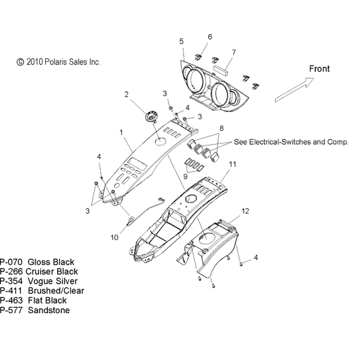 Body, Console Bridge And Bezel - 2011 Victory Vision All Options - V11Sw36/Sa36/Aw36 Schematic 3780 OEM Schematic