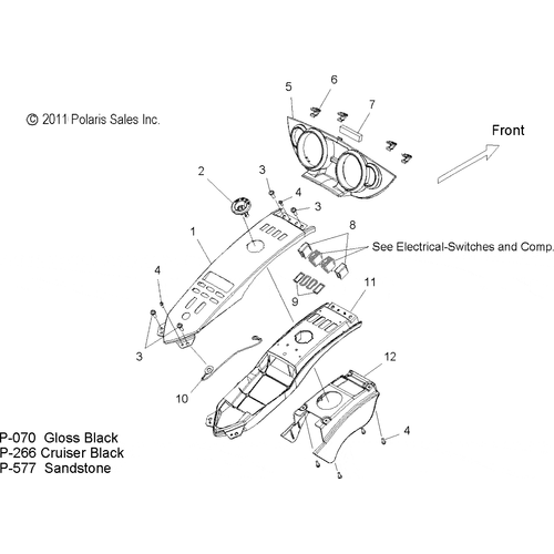 Body, Console Bridge And Bezel - 2012 Victory Vision/Aness All Options - V12Sw36/Aw36 Schematic 3408 OEM Schematic
