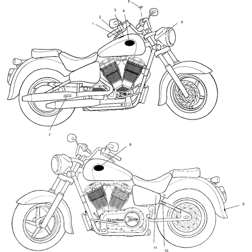 Body, Decals - 1999 Victory Standard Cruiser - V99Cb15Da Schematic 8585 OEM Schematic