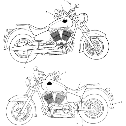 Body, Decals - 1999 Victory Standard Cruiser - V99Cb15Lbz Schematic 8749 OEM Schematic