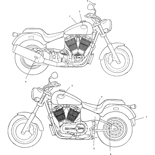 Body, Decals - 2000 Victory Sport Cruiser - V00Cs15Dd Schematic 7961 OEM Schematic