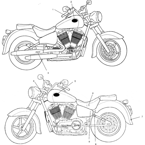 Body, Decals - 2001 Victory Deluxe Cruiser - V01Cd15Da Schematic 6397 OEM Schematic