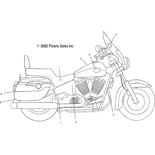 Body, Decals - 2003 Victory Ca Touring Cruiser All Options - V03Tb16 Schematic 5708 OEM Schematic