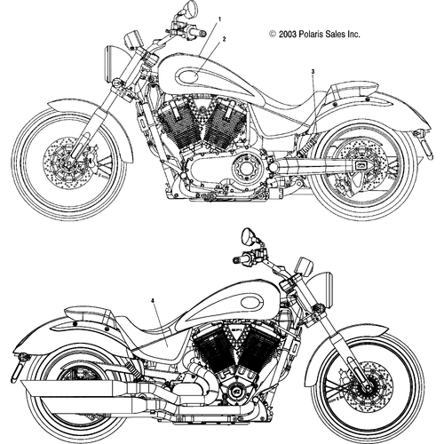 Body, Decals - 2004 Victory Victory Vegas All Options - V04Gb16/Nc16 Schematic 5604 OEM Schematic