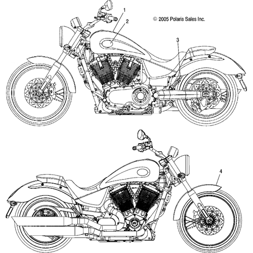 Body, Decals - 2006 Victory Victory Vegas 8 Ball/Vegas All Options - V06Ab26Ca Schematic 5244 OEM Schematic