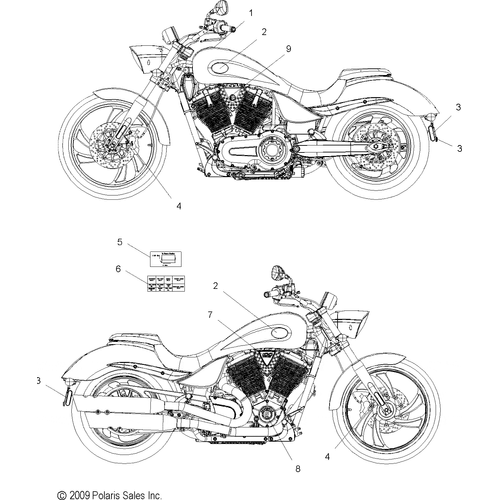 Body, Decals - 2012 Victory Jackpot All Options - V12Xb36 Schematic 3239 OEM Schematic