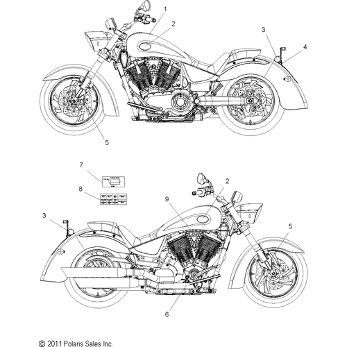 Body, Decals - 2012 Victory Kingpin - V12Cb36Np/Npc/Npa Schematic 3296 OEM Schematic