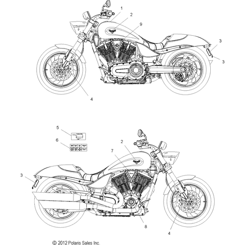 Body, Decals - 2013 Victory Hammer 8 Ball/S Intl - V13Ha36/Hs36 Schematic 2639 OEM Schematic