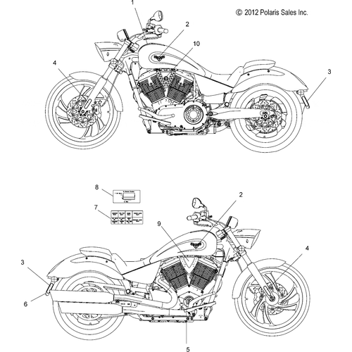 Body, Decals - 2013 Victory Vegas 8-Ball All Options - V13Ga36 Schematic 2863 OEM Schematic