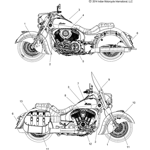 Body, Decals All Options - 2015 Indian Chief Classic/Chief Vintage Schematic-28193 OEM Schematic