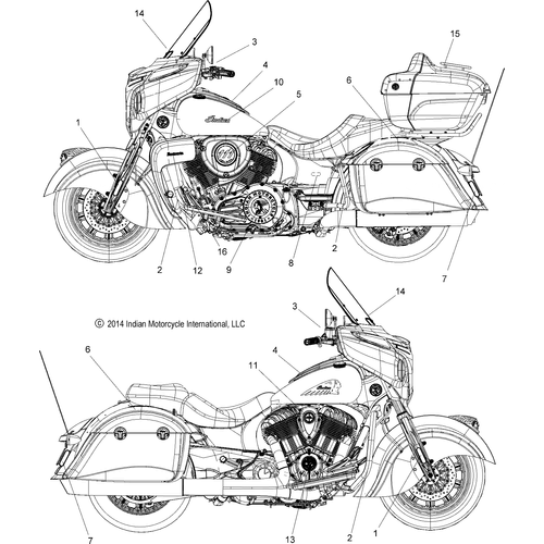 Body, Decals All Options - 2016 Indian Chieftain/Chieftain Dark Horse/Roadmaster Schematic-27849 OEM Schematic