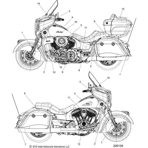 Body, Decals All Options - 2017 Indian Chieftain/Roadmaster Schematic-27303 OEM Schematic