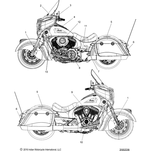 Body, Decals All Options - 2018 Indian Chieftain Dark Horse Schematic-26765 OEM Schematic