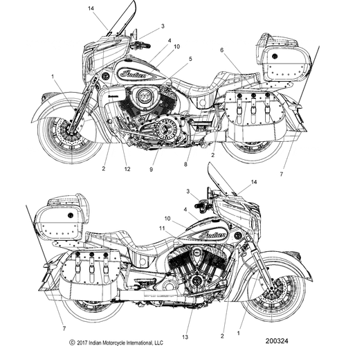 Body, Decals All Options - 2018 Indian Roadmaster Classic Schematic-26537 OEM Schematic