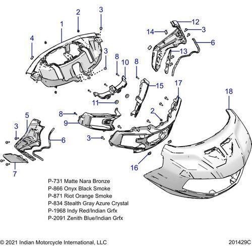 Body, Decals/Emblems All Options - 2022 Indian Challenger Dark Horse Schematic-22120 OEM Schematic