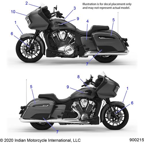 Body, Decals/Emblems All Options - 2022 Indian Challenger Standard Schematic-21918 OEM Schematic