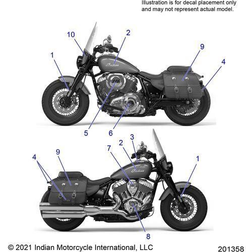 Body, Decals/Emblems/Badges All Options - 2022 Indian Super Chief Limited 116 Schematic-20012 OEM Schematic