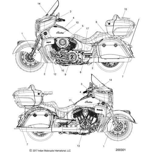 Body, Decals N18traaa/Treaa All Options - 2018 Indian Roadmaster/Elite Schematic-26458 OEM Schematic