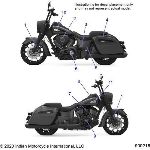 Body, Emblems And Decals All Options - 2021 Indian Springfield Dark Horse Intl Schematic-22197 OEM Schematic