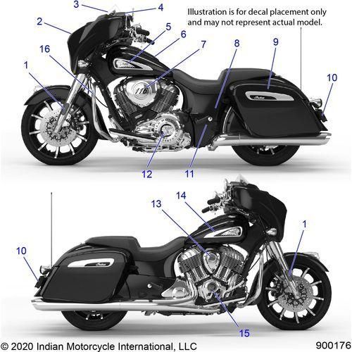 Body, Emblems/Decals All Options - 2021 Indian Chieftain Premium Schematic-23111 OEM Schematic