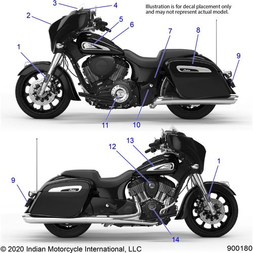 Body Emblems Decals All Options 2021 Indian Chieftain Standard
