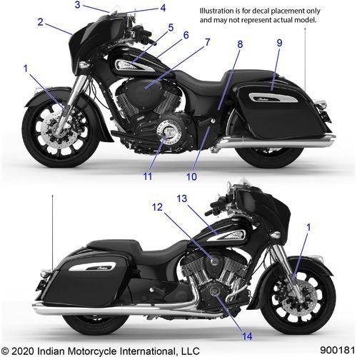 Body, Emblems/Decals All Options - 2021 Indian Chieftain Standard 116 Schematic-22961 OEM Schematic