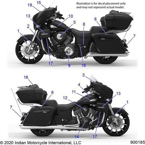 Body, Emblems/Decals All Options - 2021 Indian Roadmaster Dark Horse Schematic-22800 OEM Schematic