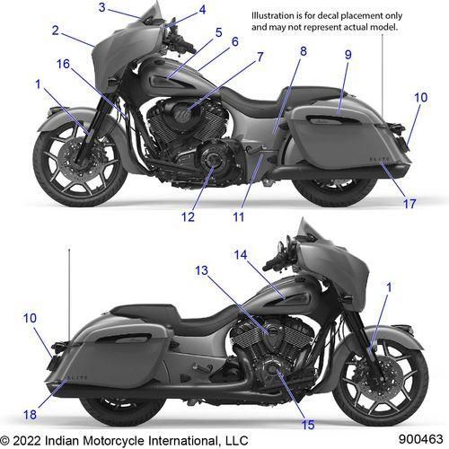 Body, Emblems/Decals All Options - 2022 Indian Chieftain Elite Schematic-21515 OEM Schematic